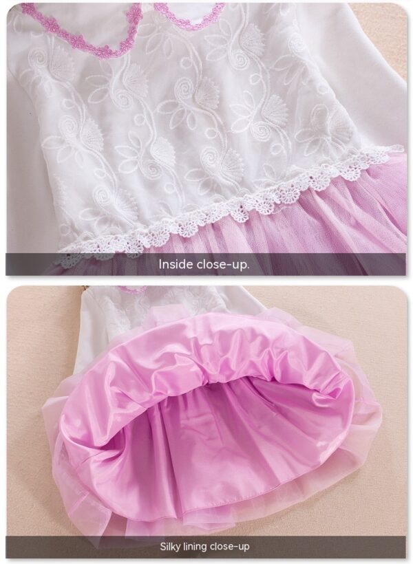 Girls' Dress Two-piece Spring Long-sleeved Sweater Princess Dress - Image 2